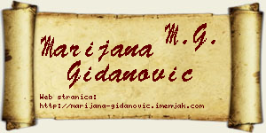 Marijana Gidanović vizit kartica
